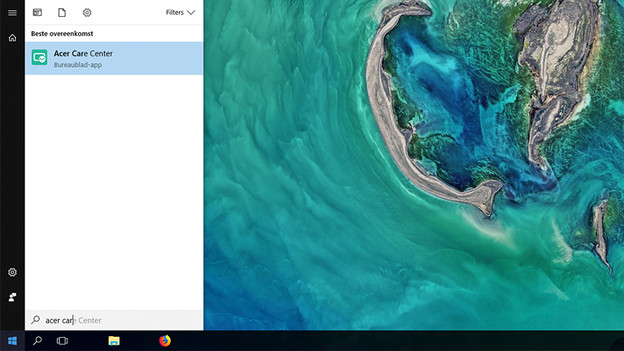 Start het Acer Care Center.