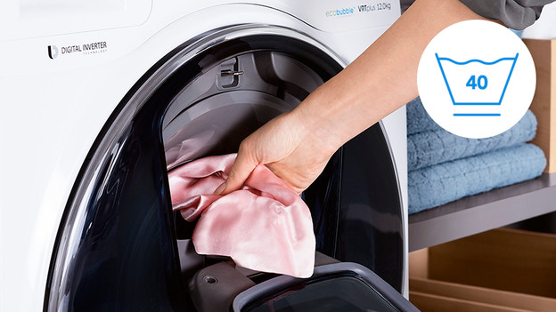 Symbool voorzichtig wassen tot 40 graden