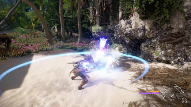 Avec votre arc et votre flèche, vous menacez des machines et des automates