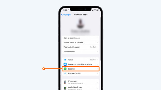 2. Sélectionnez « Localiser ».