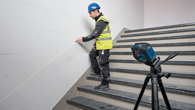 Kruislijnlaser hellingsfunctie