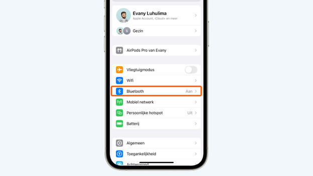 1. Tip op 'Instellingen'