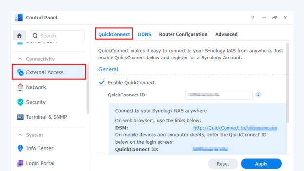 Set up QuickConnect on Synology NAS