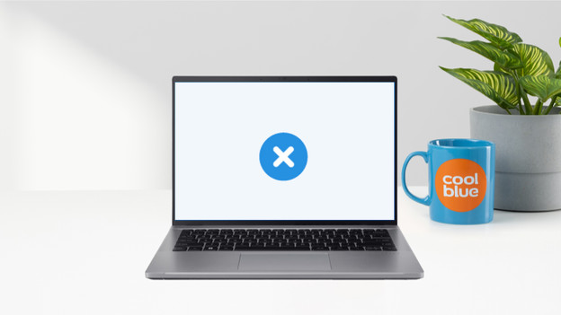 Laptop met foutmelding