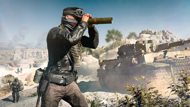 Battlefield V on laptop.