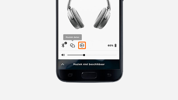 Noise cancelling menu openen