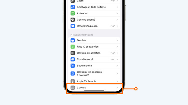 Accédez à 'Clavier'