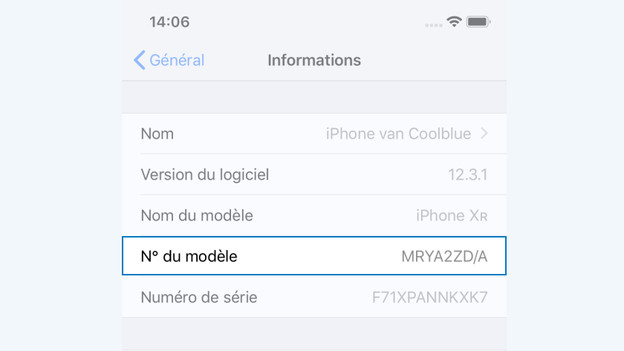 Numéro de pièce iPhone