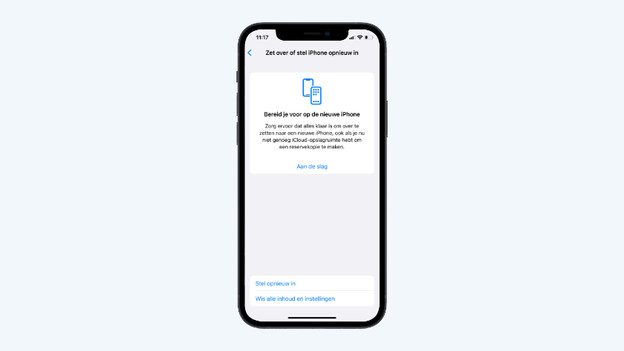 Choose 'Erase All Content and Settings'