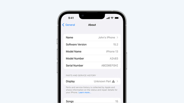 Display unknown part