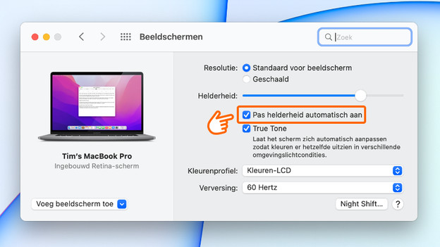 Schakel automatische helderheid uit