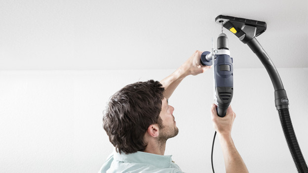 Construction vacuum drill dust collector