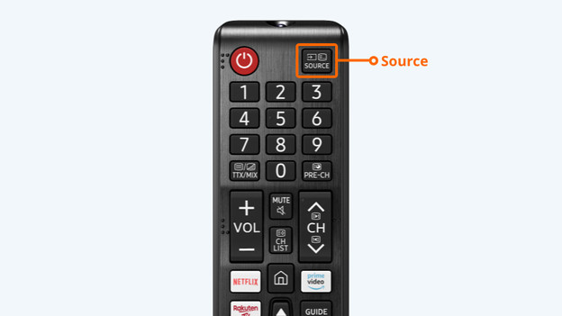 Select the right source for a Telenet receiver