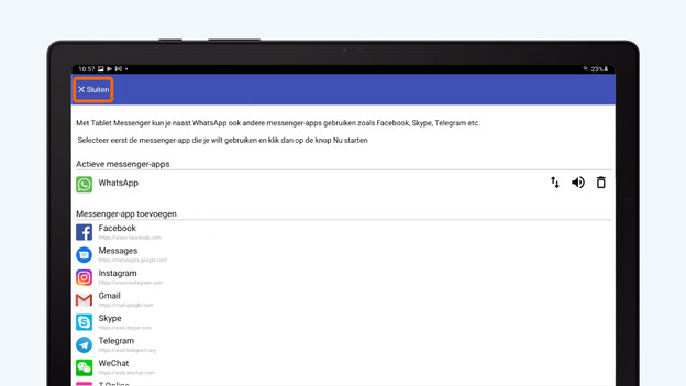 WhatsApp instellingen sluiten