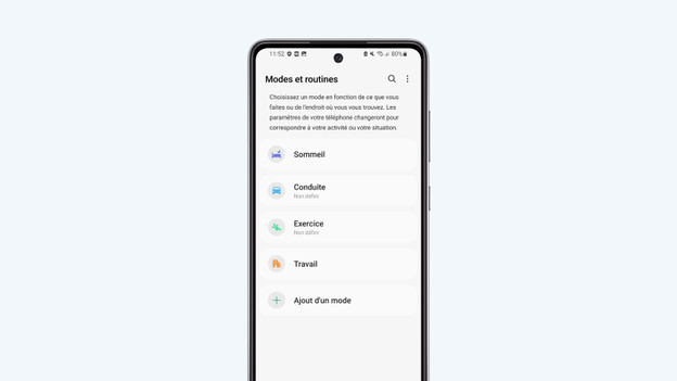 Modes et routines avec One UI