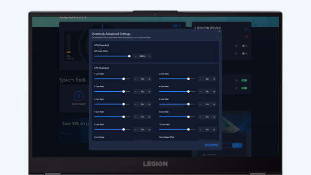 Overclocking des composants via Lenovo Vantage