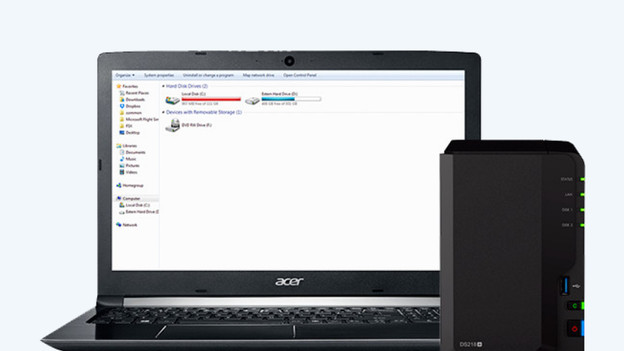 Ordinateur portable Windows et Nas Synology