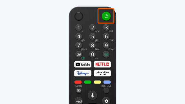 Aan/uit knop Sony afstandsbediening