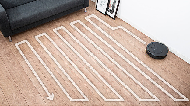 systematische schoonmaakroute robotstofzuiger