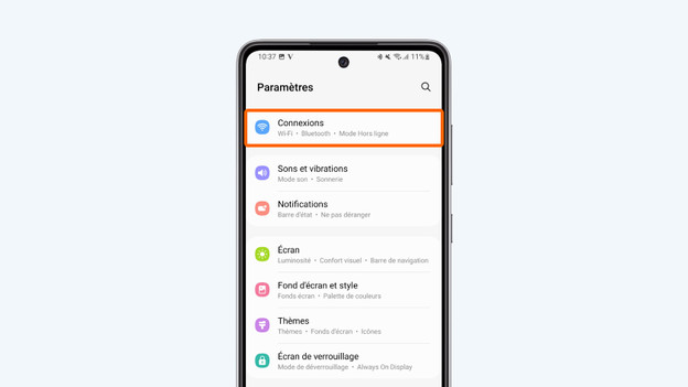 Allez dans « Connexion ».