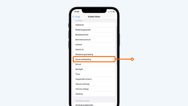 Tik op 'Schermafbeelding'