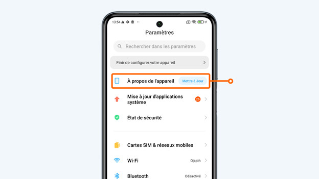 2. Cliquez sur À propos du téléphone.