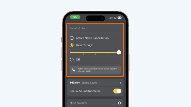 Adjust noise canceling Jabra