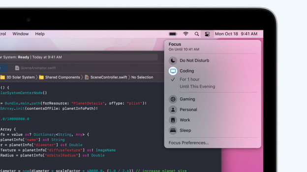 Concentrez-vous avec le MacBook macOS Monterey