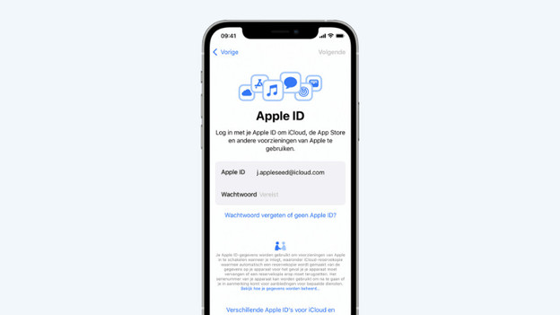 Apple ID invoeren