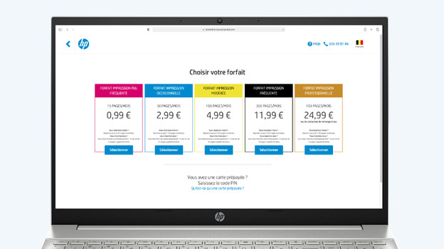 Sélectionner l'abonnement HP Instant Ink