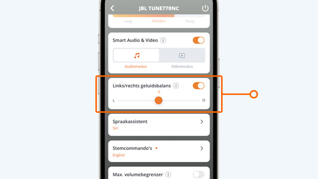 geluidsbalans Jbl koptelefoons