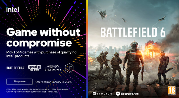 Free game code with selected Intel gaming laptops