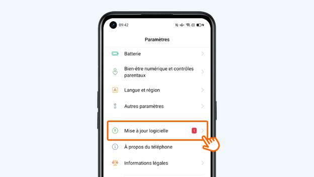 Choisissez « Mise à jour logicielle »