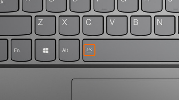 Keyboard backlight button on the space bar.