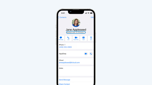 Choose number contact eSIM Apple iPhone