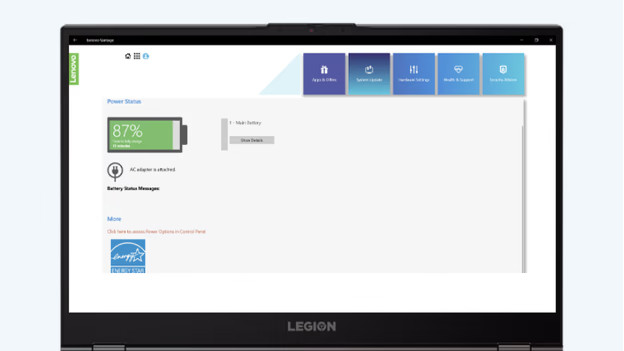 Bilan de santé via Lenovo Vantage