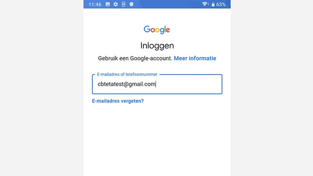 5. Log in met je Google account