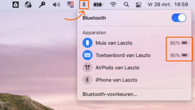 Batterij percentages