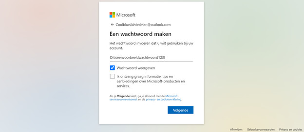 Microsoft inlogscherm