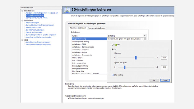Adjust sharpening and scaling
