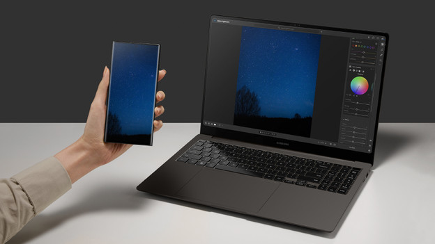 Galaxy Book3 : image lumineuse