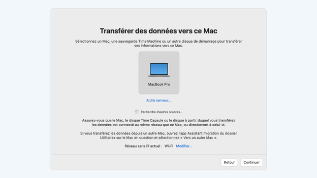 Ouvrir l'Assistant Migration