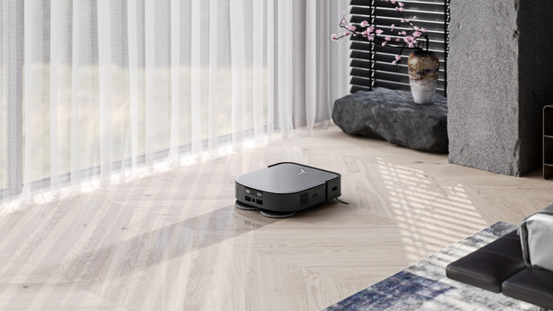 Aspirateur-robot avec torchons rotatifs