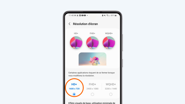 Résolution de l'écran Android
