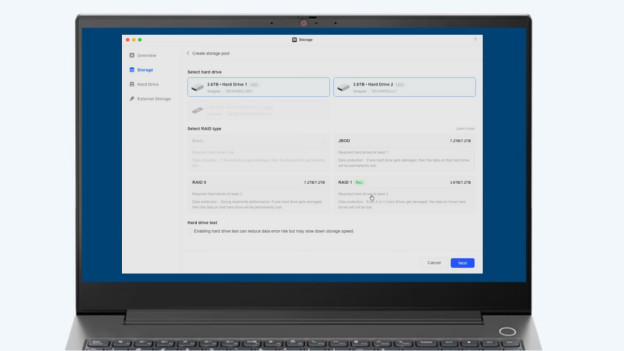 volume en opslag aanmaken ugreen nas