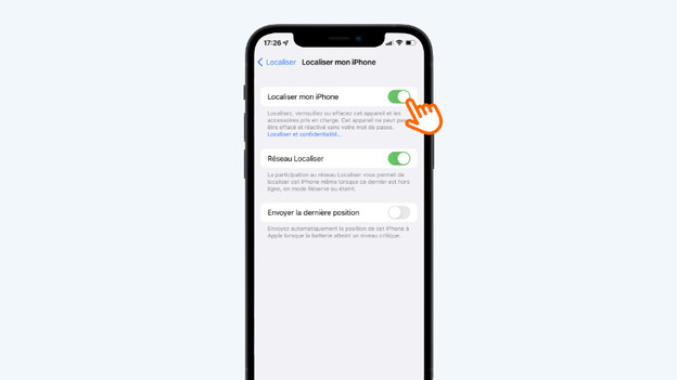 4. Appuyez sur le curseur vert.