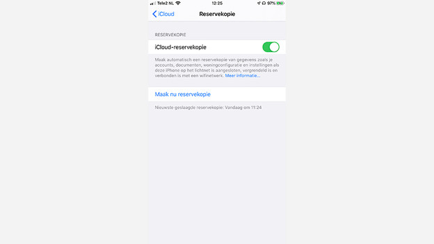 Sauvegarde via iCloud
