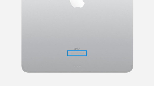 Numéro de modèle au dos de l'Apple iPad