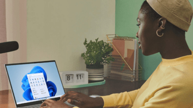 Vrouw met HP ProBook en Sure View