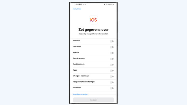 Stap over op iOS app